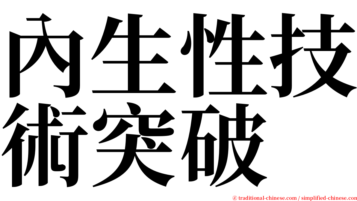 內生性技術突破 serif font