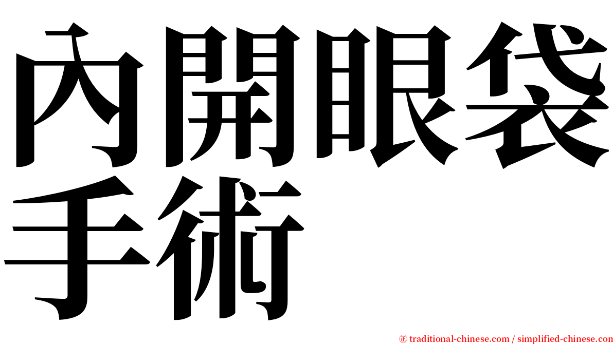 內開眼袋手術 serif font