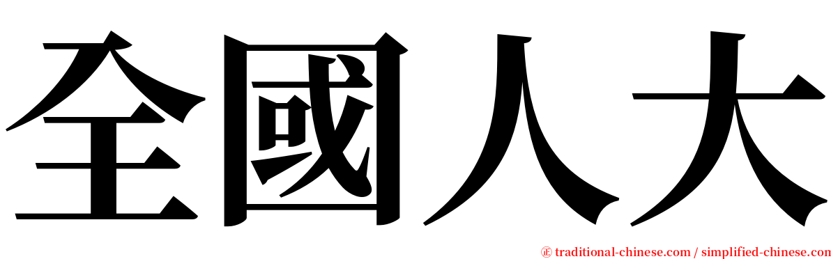 全國人大 serif font