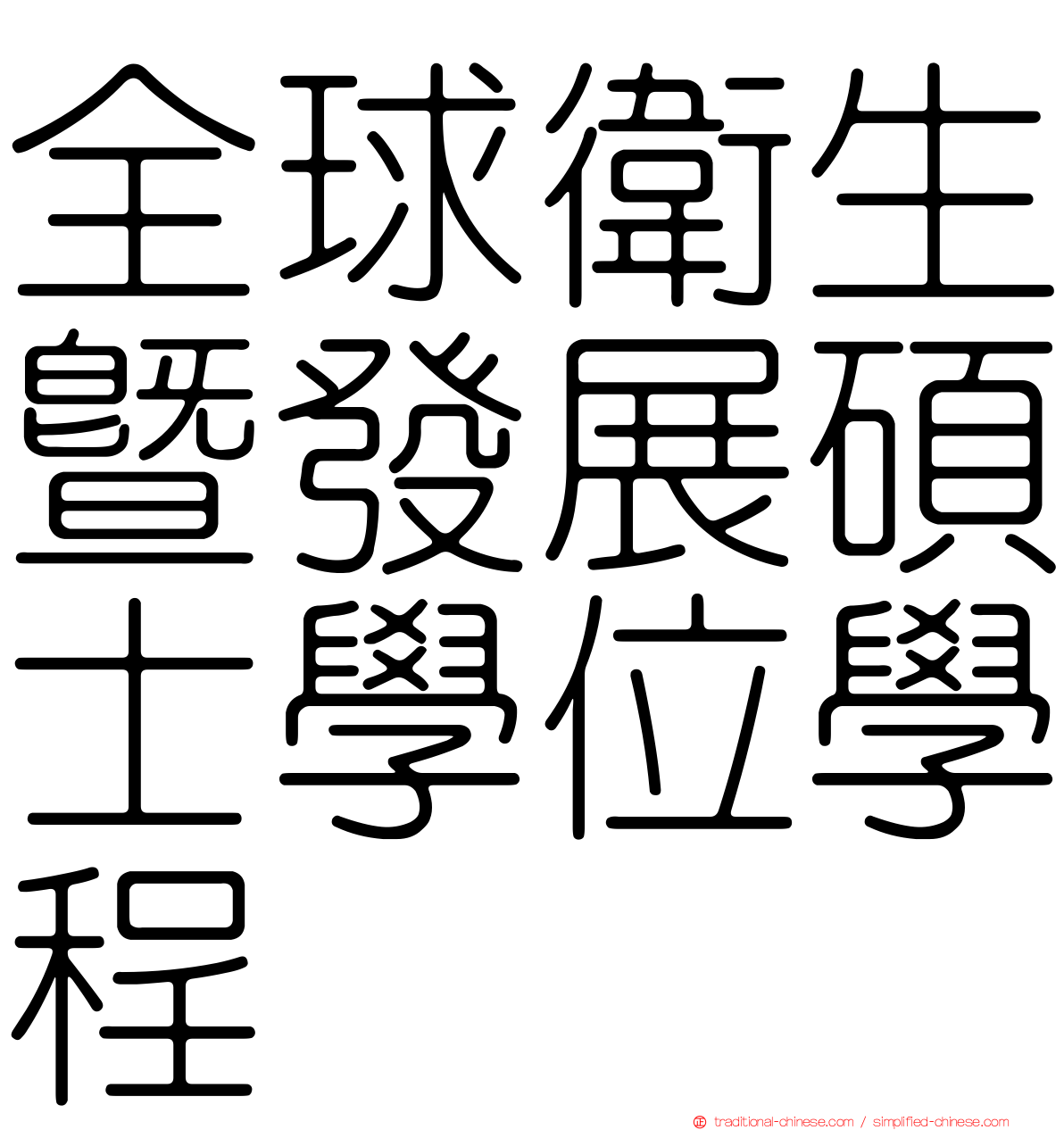 全球衛生暨發展碩士學位學程