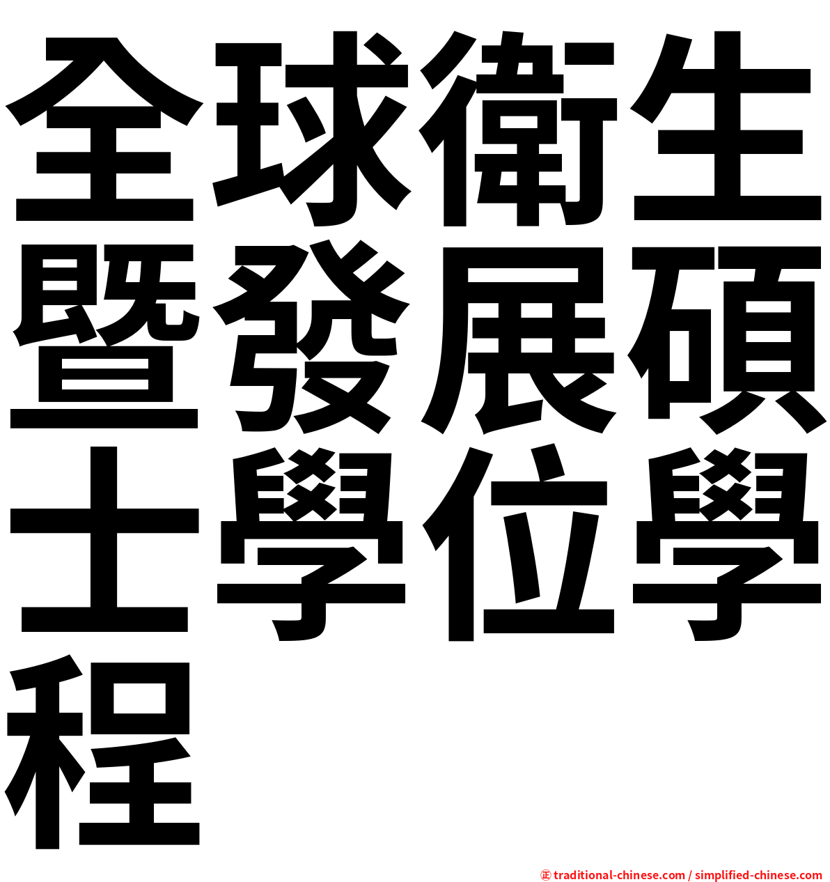 全球衛生暨發展碩士學位學程