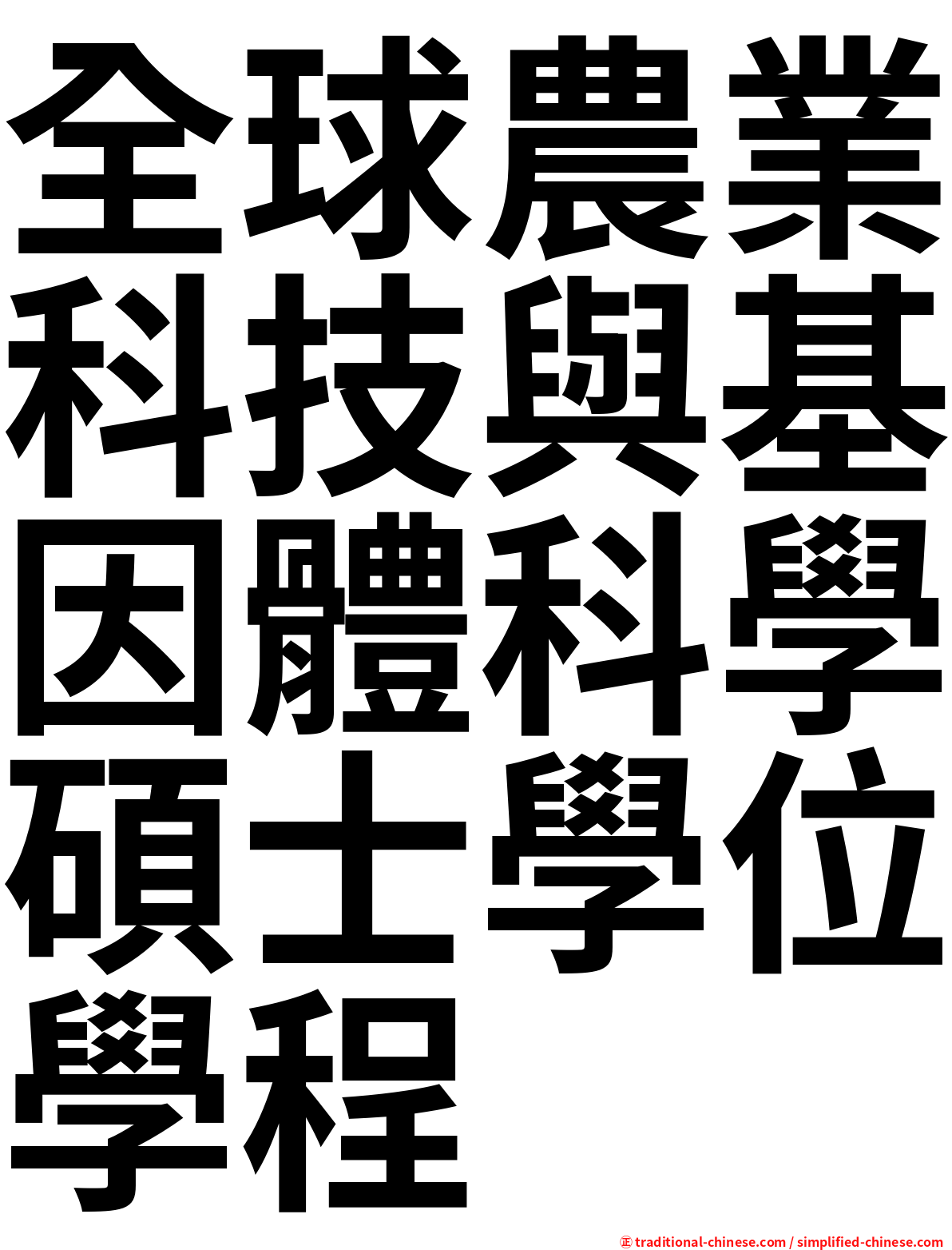 全球農業科技與基因體科學碩士學位學程