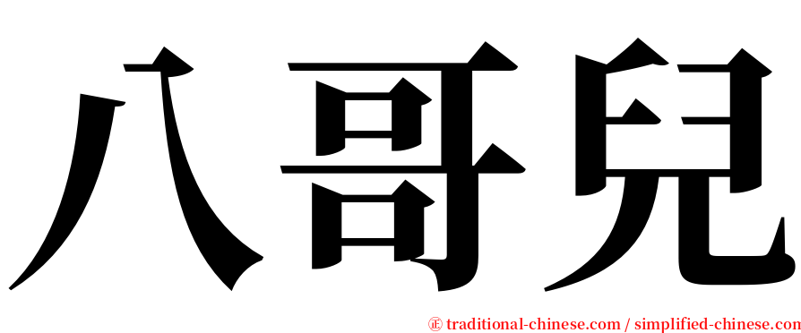 八哥兒 serif font