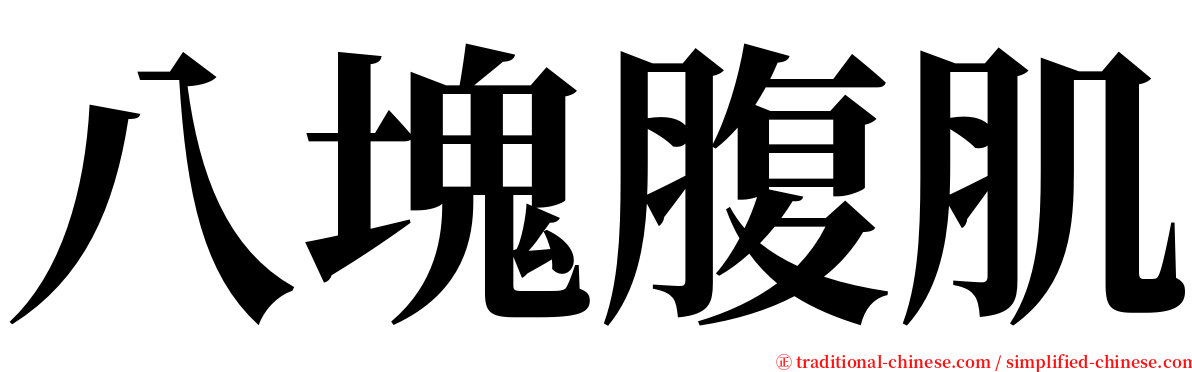 八塊腹肌 serif font