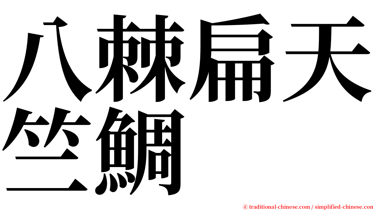 八棘扁天竺鯛 serif font