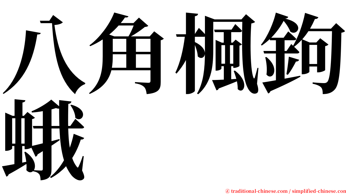 八角楓鉤蛾 serif font