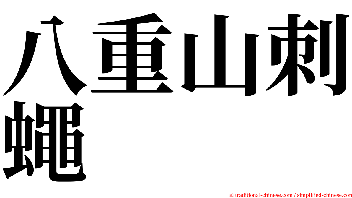 八重山刺蠅 serif font
