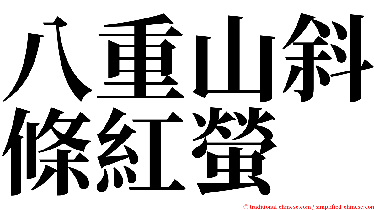 八重山斜條紅螢 serif font