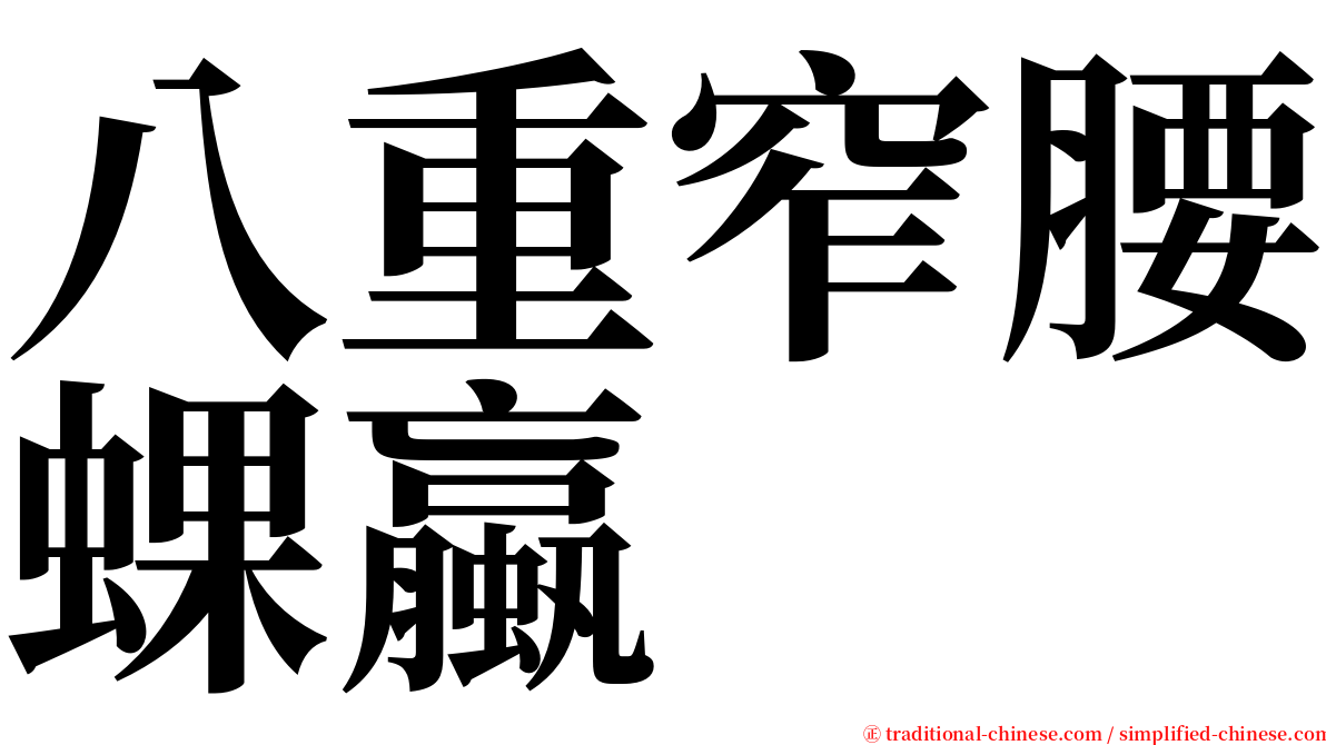 八重窄腰蜾蠃 serif font