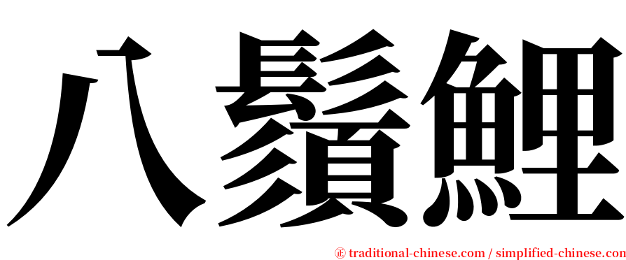 八鬚鯉 serif font