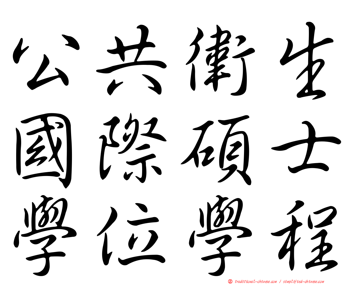 公共衛生國際碩士學位學程