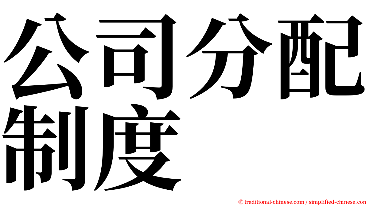 公司分配制度 serif font