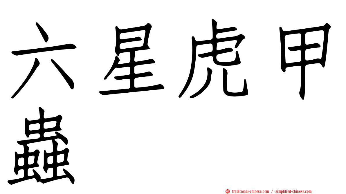 六星虎甲蟲