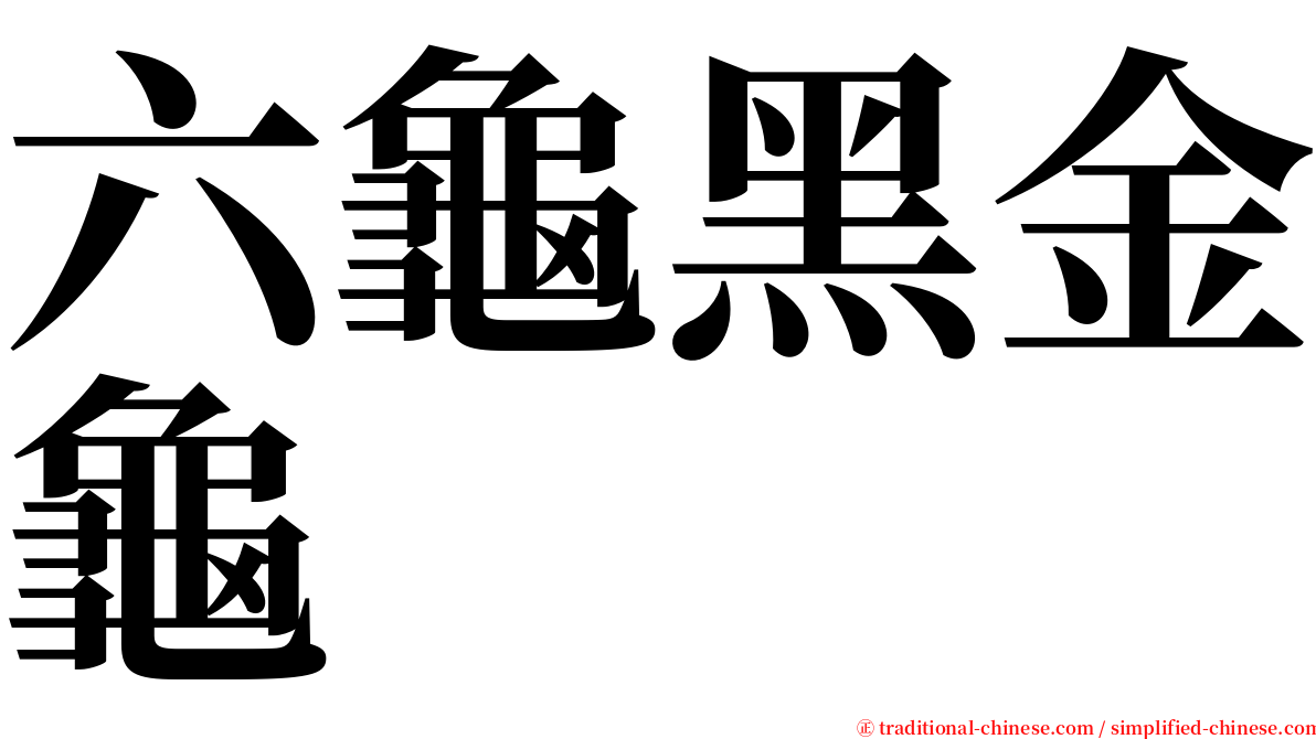 六龜黑金龜 serif font