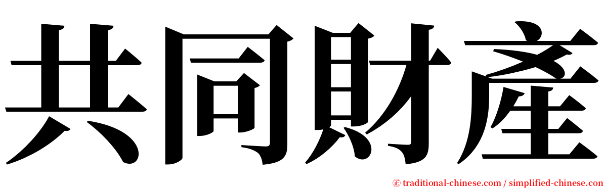 共同財產 serif font