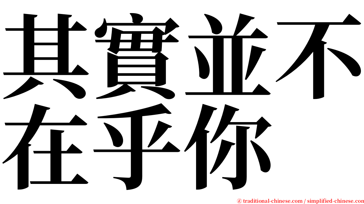 其實並不在乎你 serif font