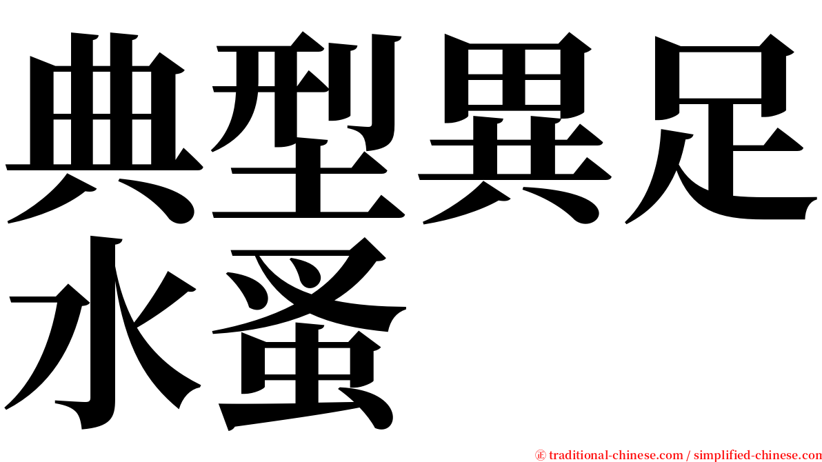 典型異足水蚤 serif font