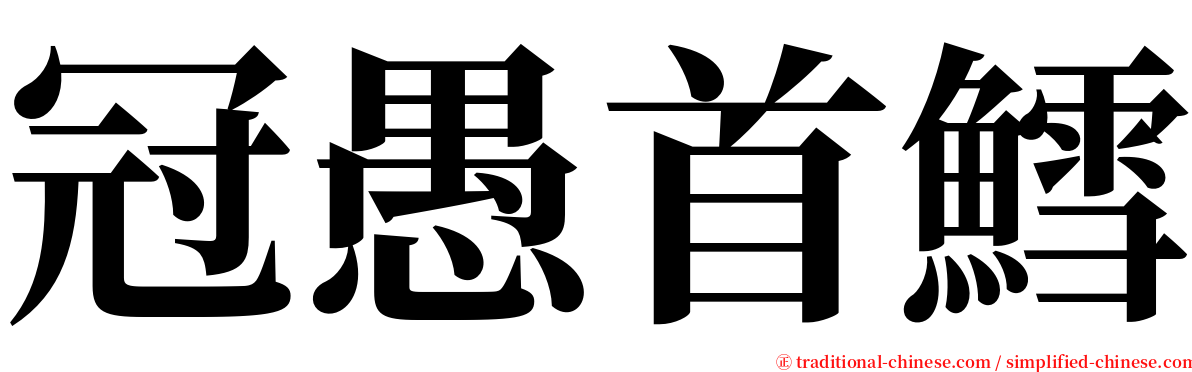 冠愚首鱈 serif font
