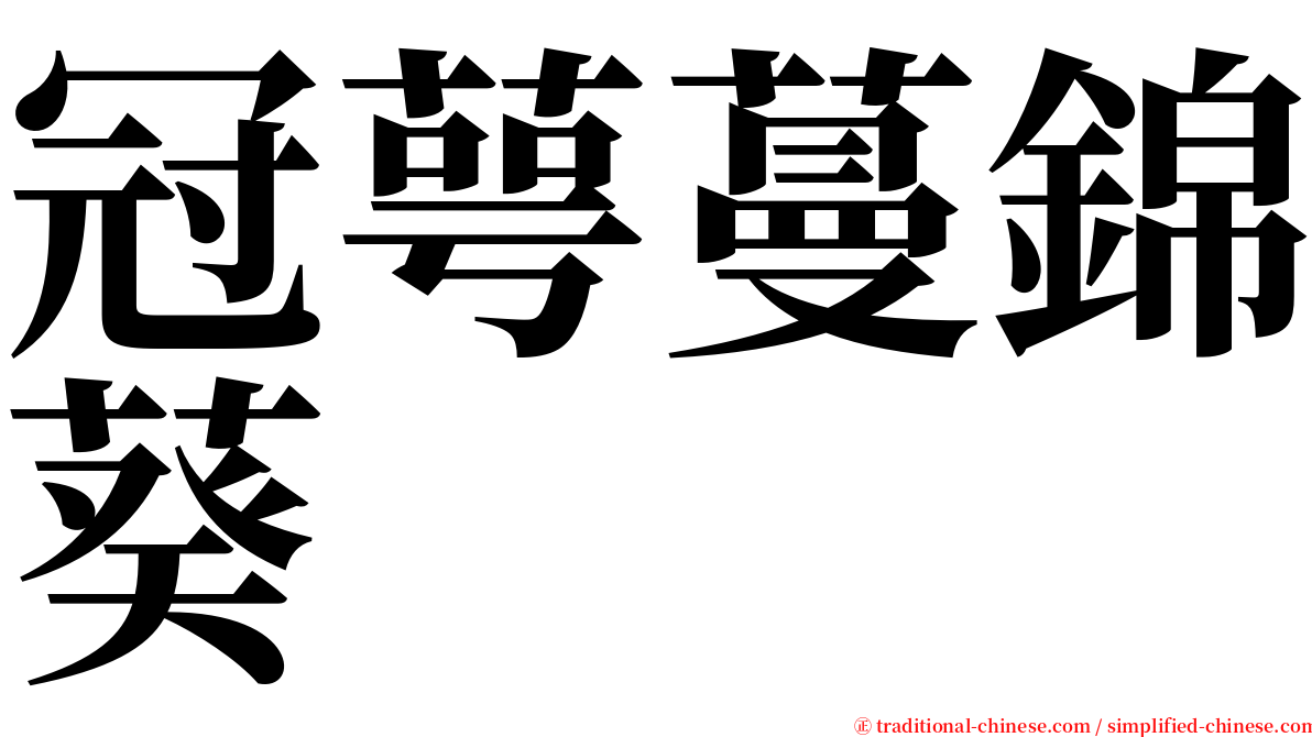 冠萼蔓錦葵 serif font