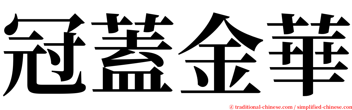 冠蓋金華 serif font