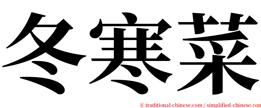 冬寒菜 serif font