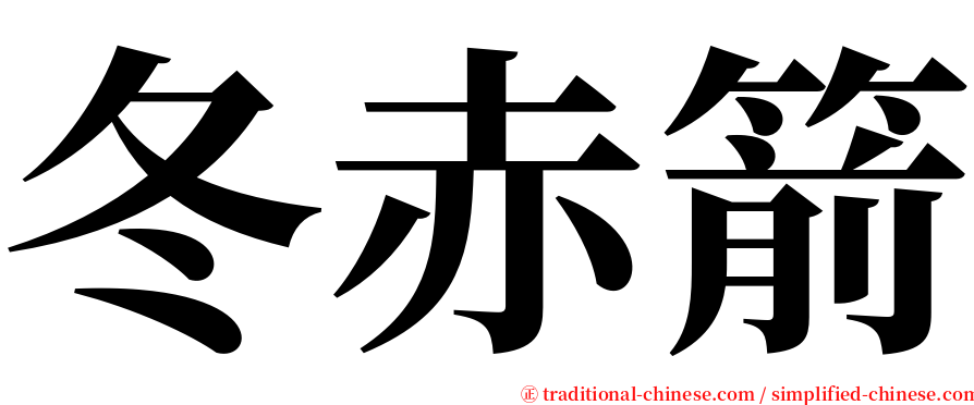 冬赤箭 serif font