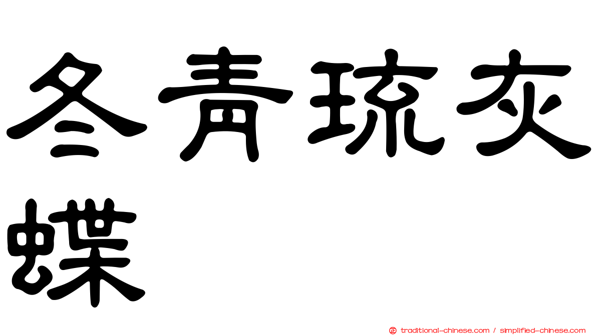 冬青琉灰蝶