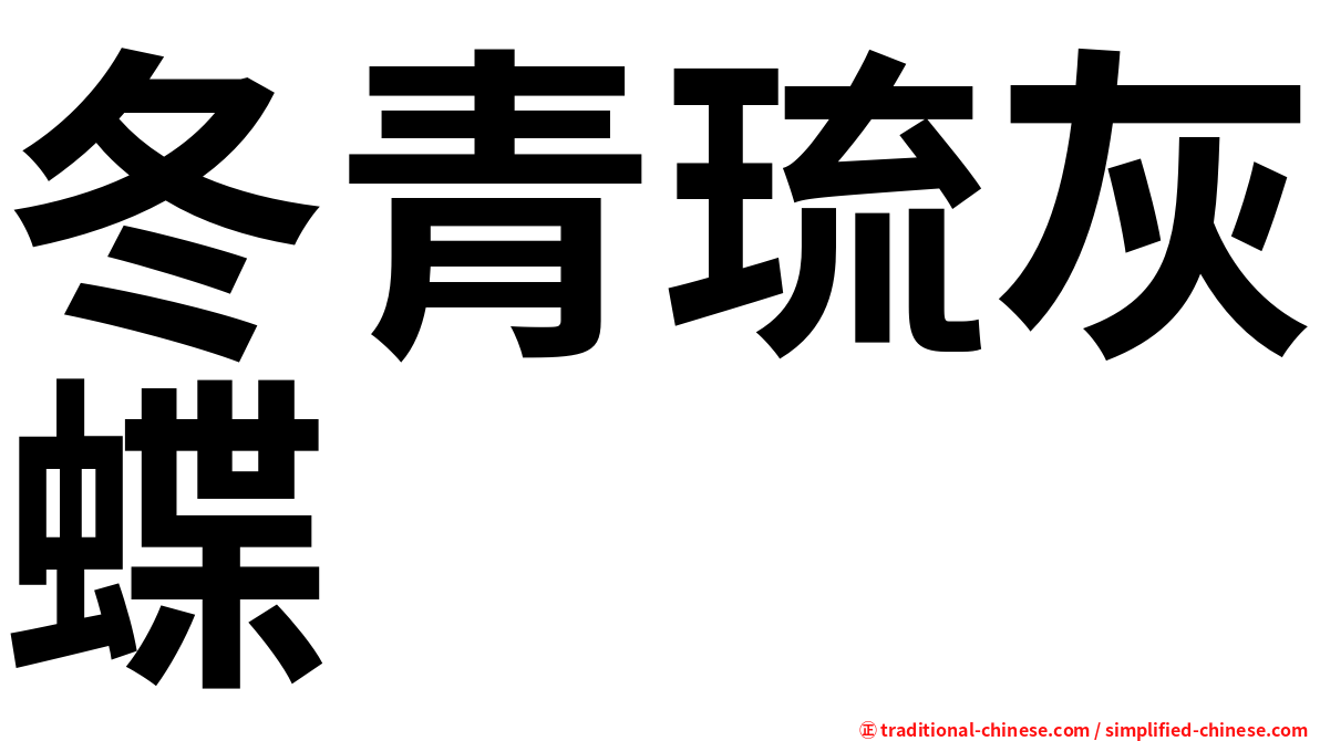 冬青琉灰蝶