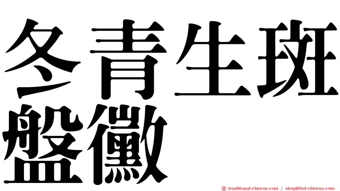 冬青生斑盤黴