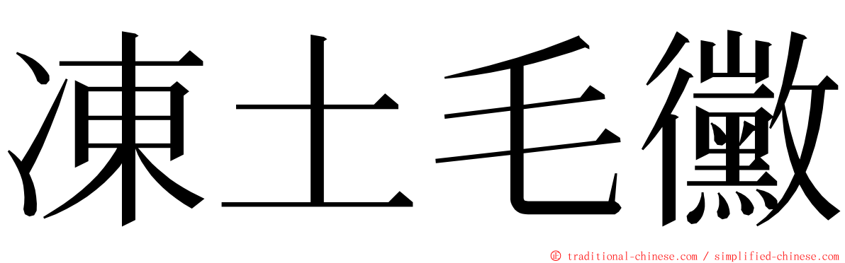 凍土毛黴 ming font