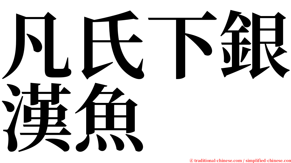凡氏下銀漢魚 serif font