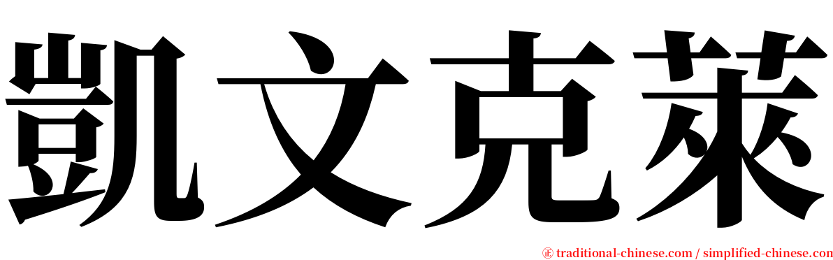 凱文克萊 serif font