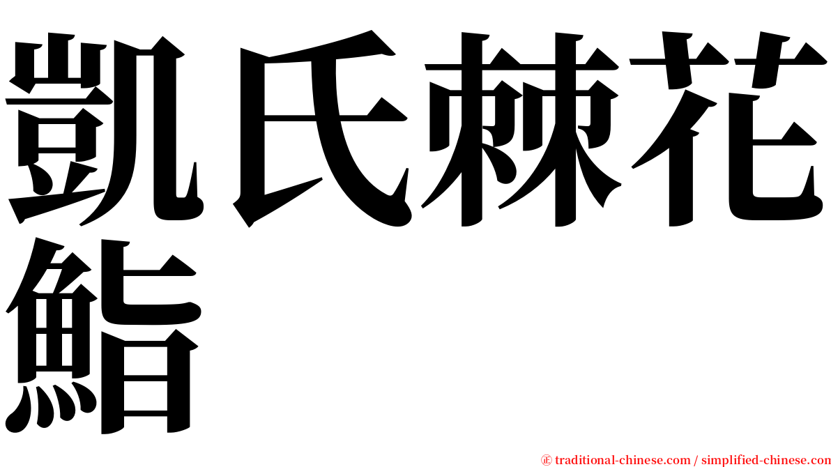 凱氏棘花鮨 serif font