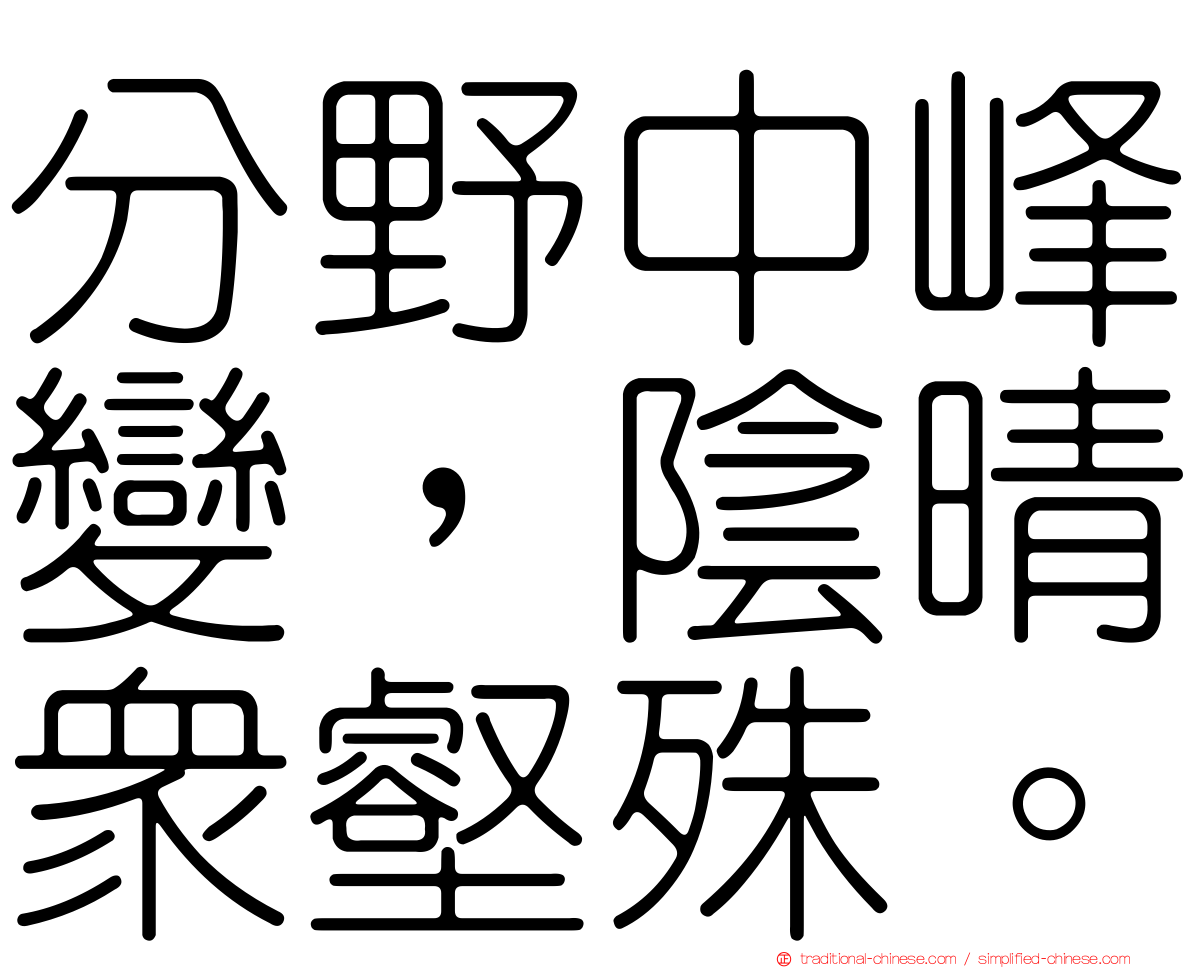 分野中峰變，陰晴眾壑殊。