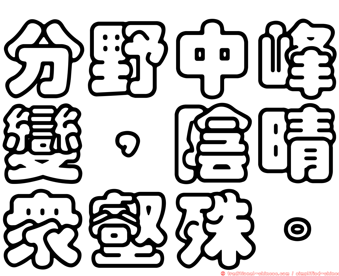 分野中峰變，陰晴眾壑殊。