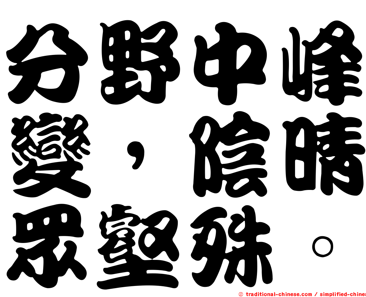 分野中峰變，陰晴眾壑殊。