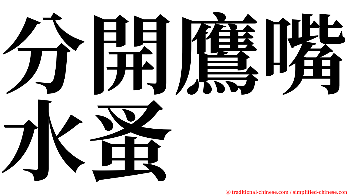 分開鷹嘴水蚤 serif font