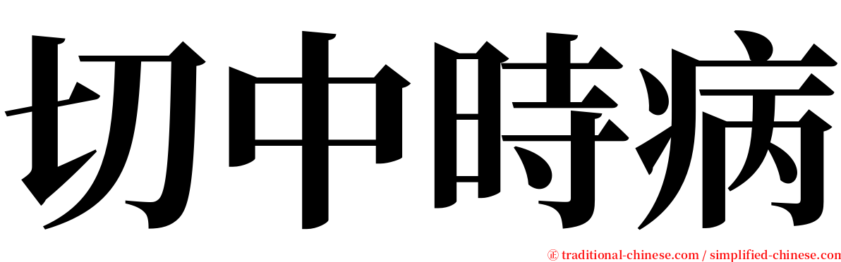 切中時病 serif font