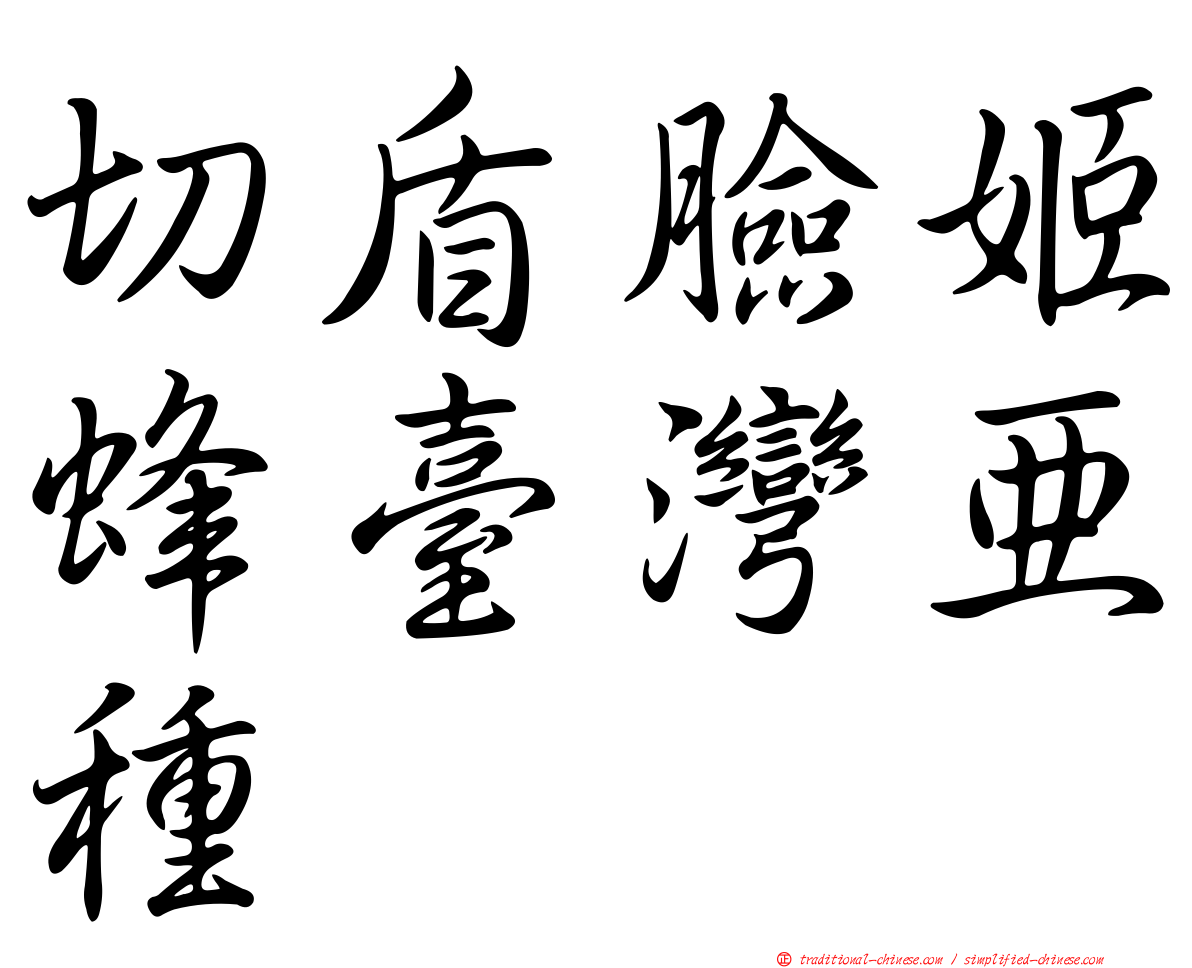 切盾臉姬蜂臺灣亞種