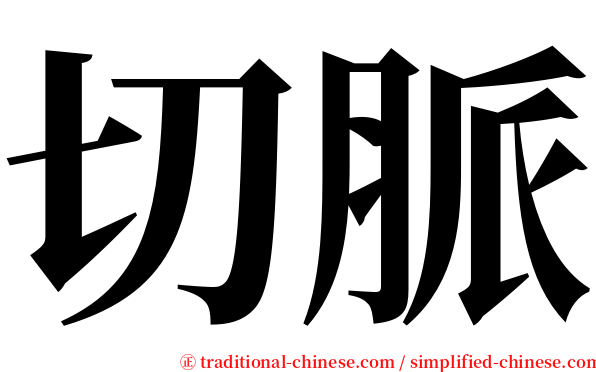 切脈 serif font