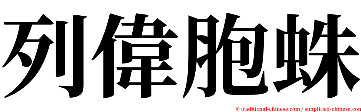 列偉胞蛛 serif font