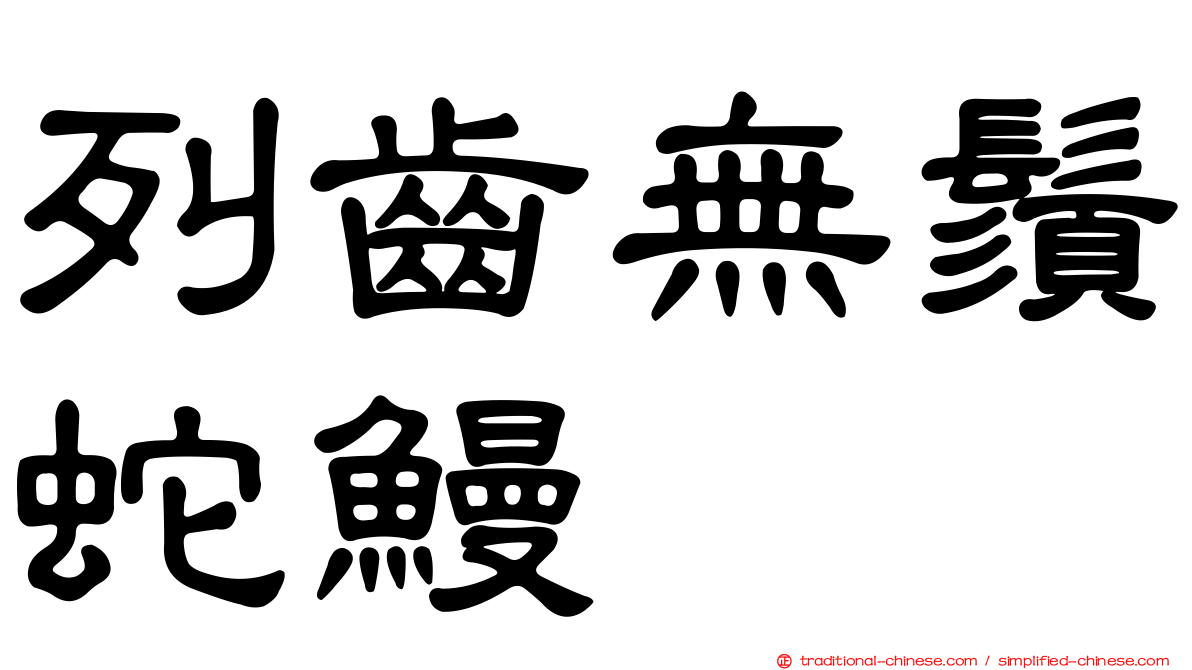 列齒無鬚蛇鰻