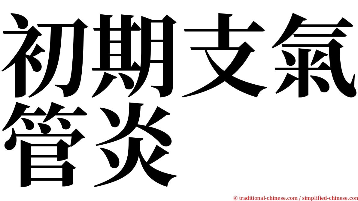 初期支氣管炎 serif font