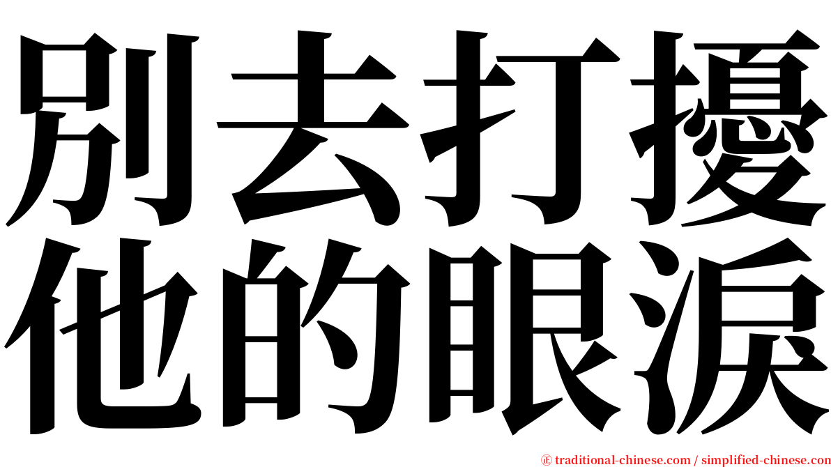 別去打擾他的眼淚 serif font