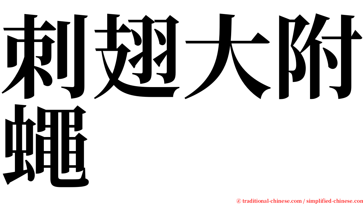 刺翅大附蠅 serif font