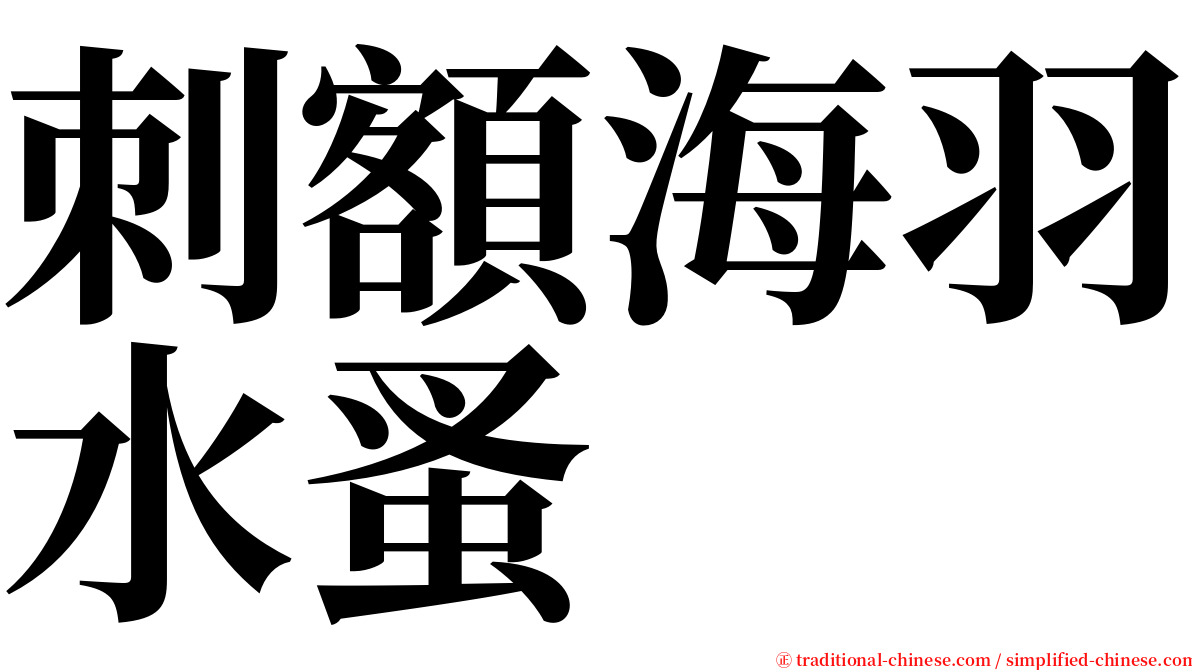 刺額海羽水蚤 serif font