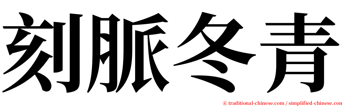 刻脈冬青 serif font