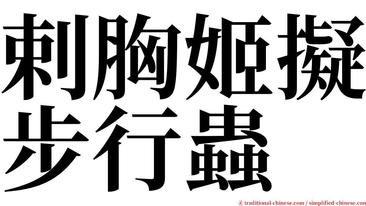 剌胸姬擬步行蟲 serif font