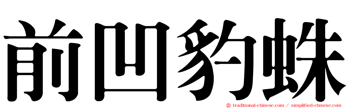 前凹豹蛛