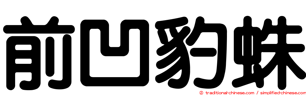 前凹豹蛛